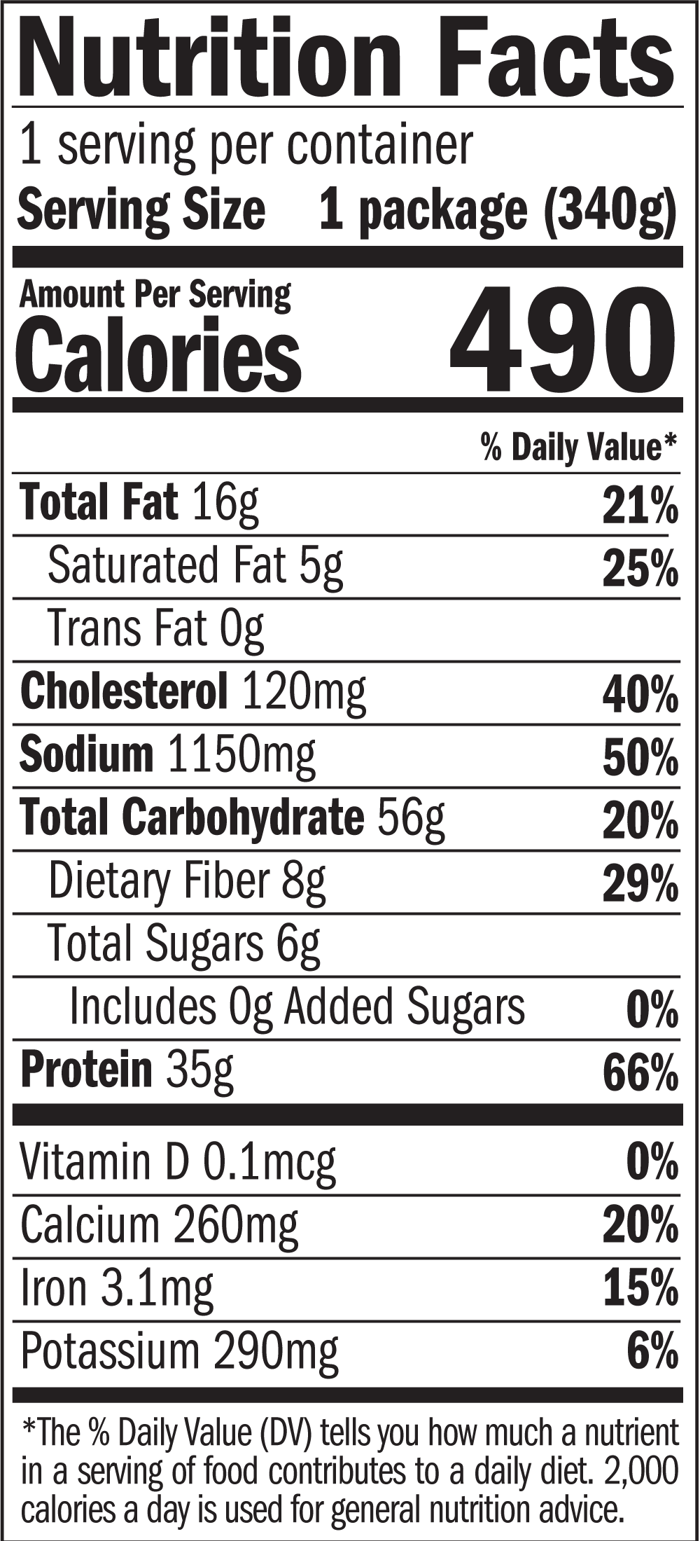 Italian Style Chicken Parmesan Nutrition Facts