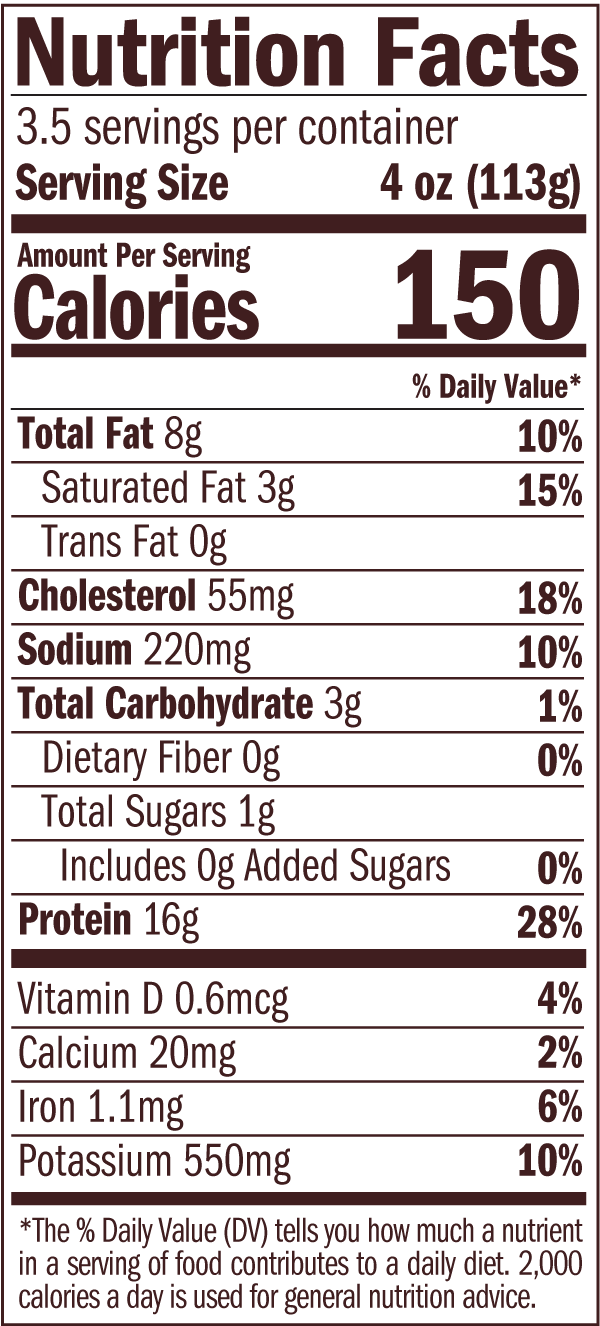 Hand Pulled Roasted Pork Nutrition Facts
