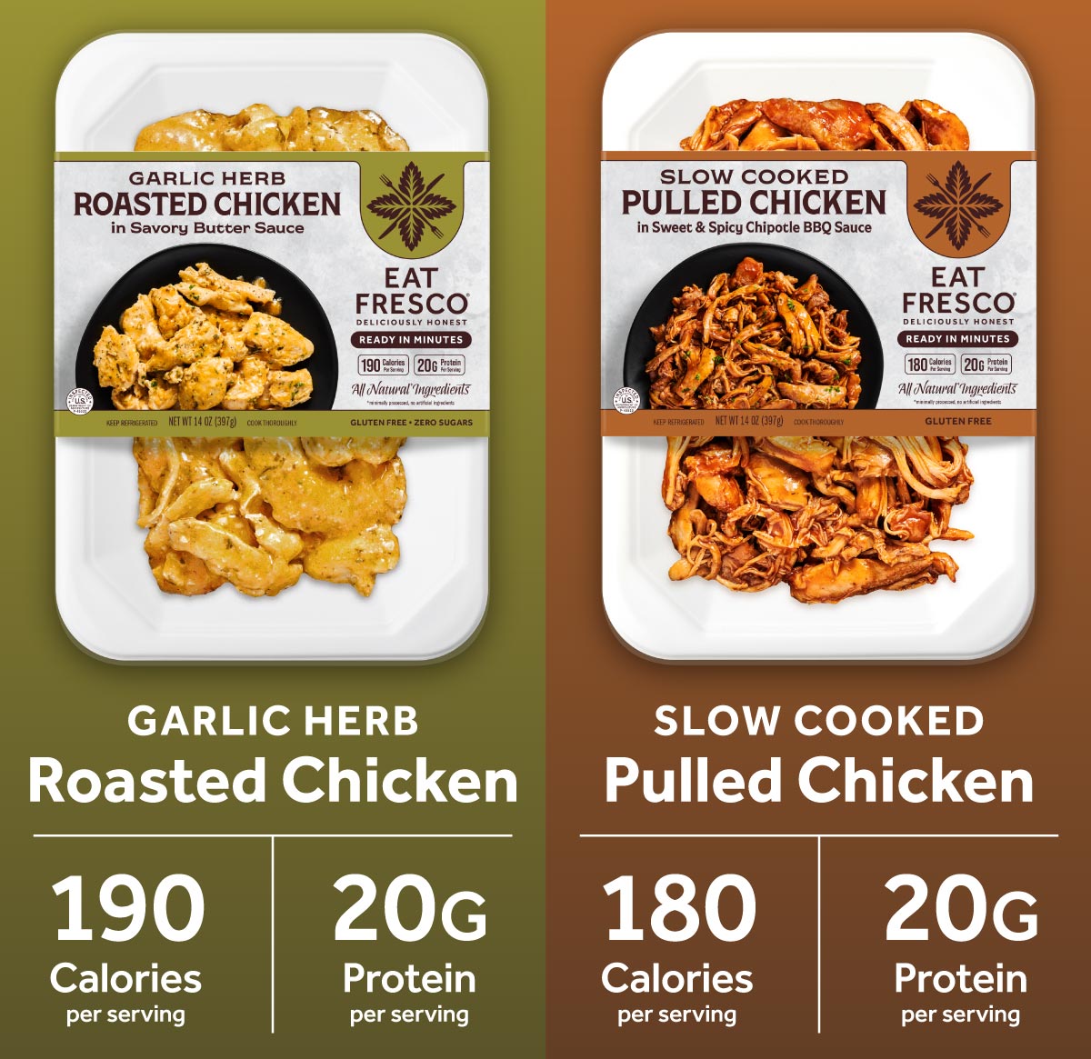 Eat Fresco Garlic Herb Roasted Chicken & Slow Cooked Pulled Chicken